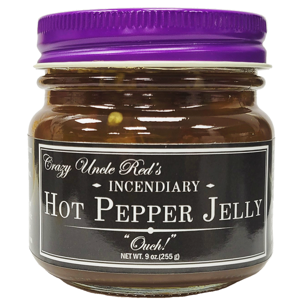 a jar of Incendiary Hot Pepper Jelly